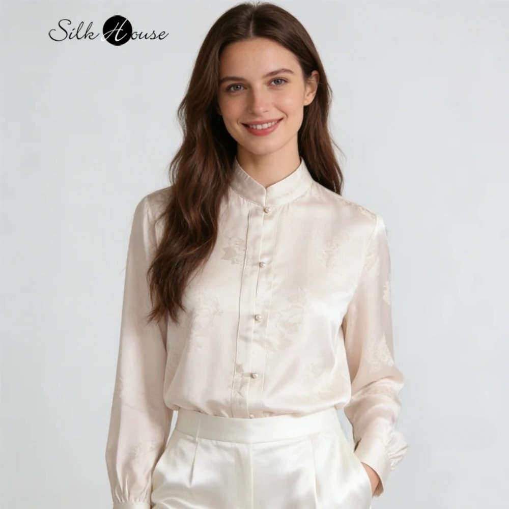 Silk Blouse Button - 30MM 100% Natural Mulberry Silk Jacquard