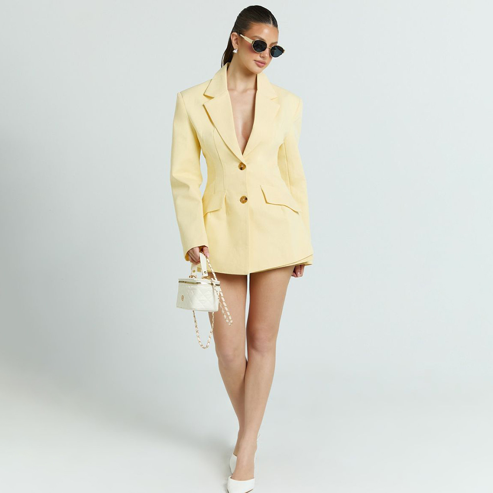Women Formal Wear Pants - Light Yellow Women's 2Pic Suit Set