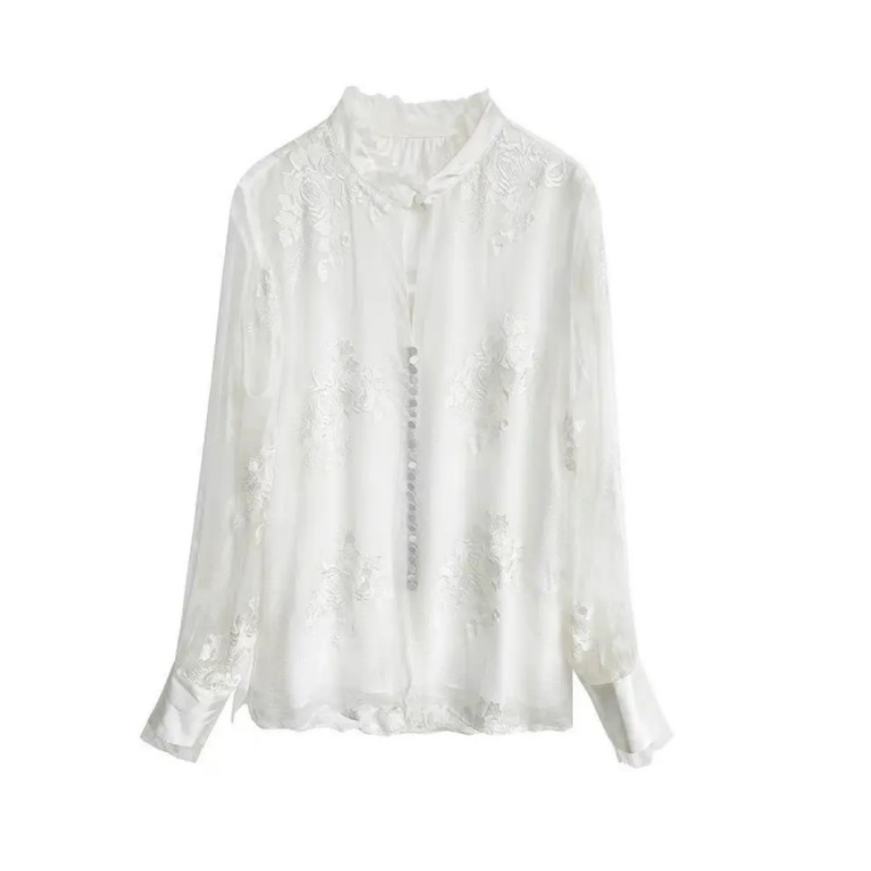 Silk Blouse Button - Clearance Natural Linen Silk Blouses Shirt