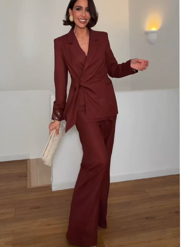 Women Formal Wear Pants - Fashion Office Ladies Blazer Pants Suit