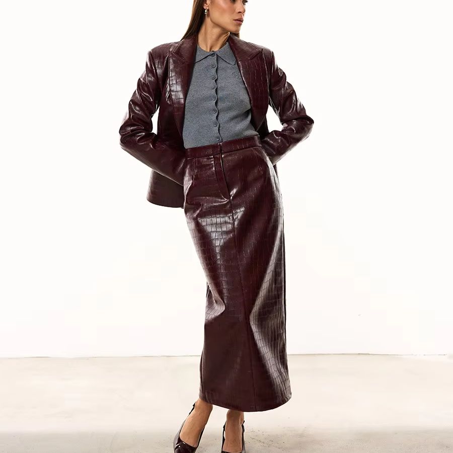 Formal Attire Woman - IG Women Burgundy Croc Faux Leather