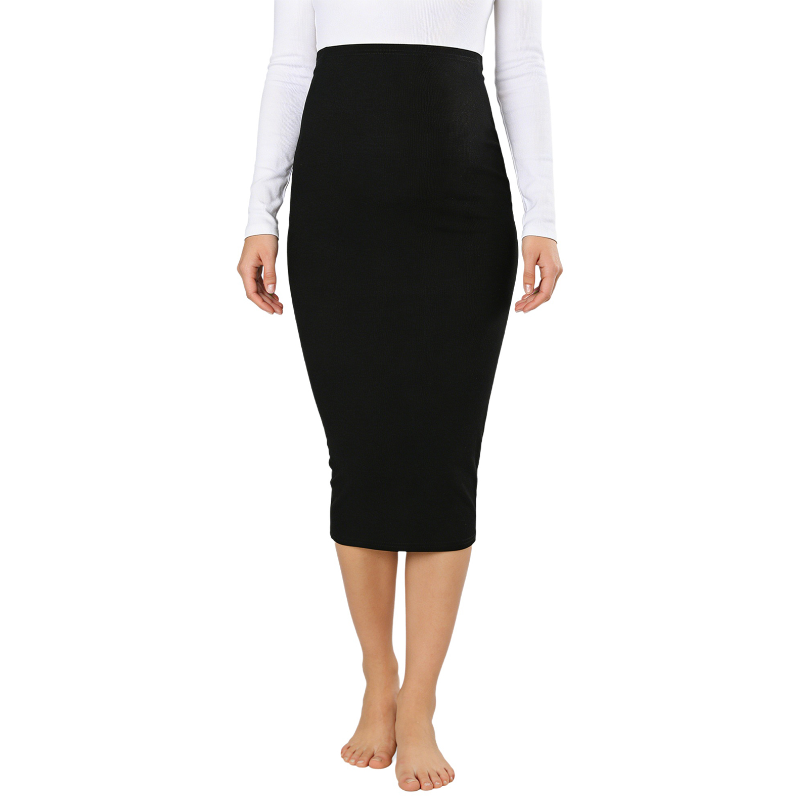 Maternity Elastic Waist Solid  - Pencil Skirt Midi ulasan dan harga