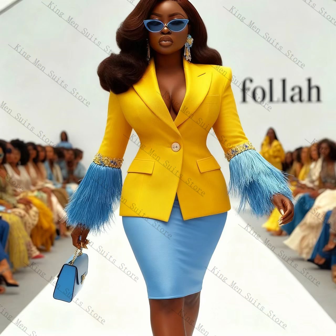 Luxury Feather Women Suit Set  - Women'S Formal Wear Tuxedo ulasan dan harga