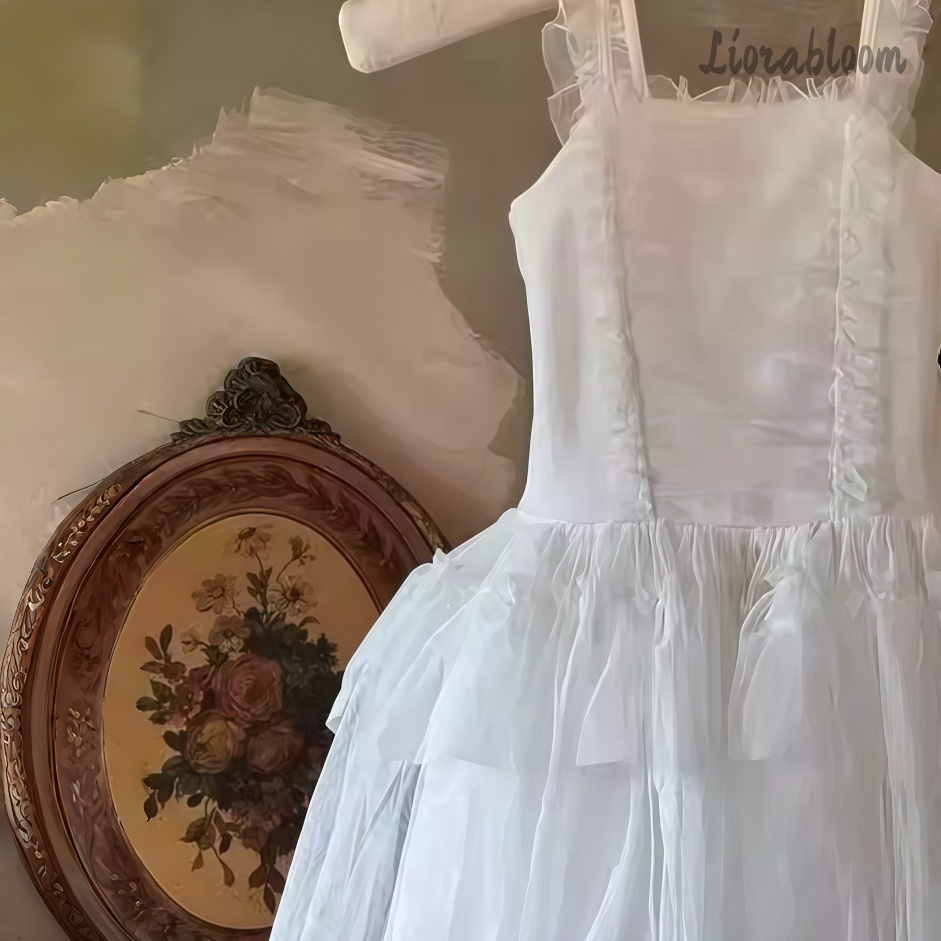 White Spaghetti Strap Tulle Fl - Formal Attire Woman ulasan dan harga