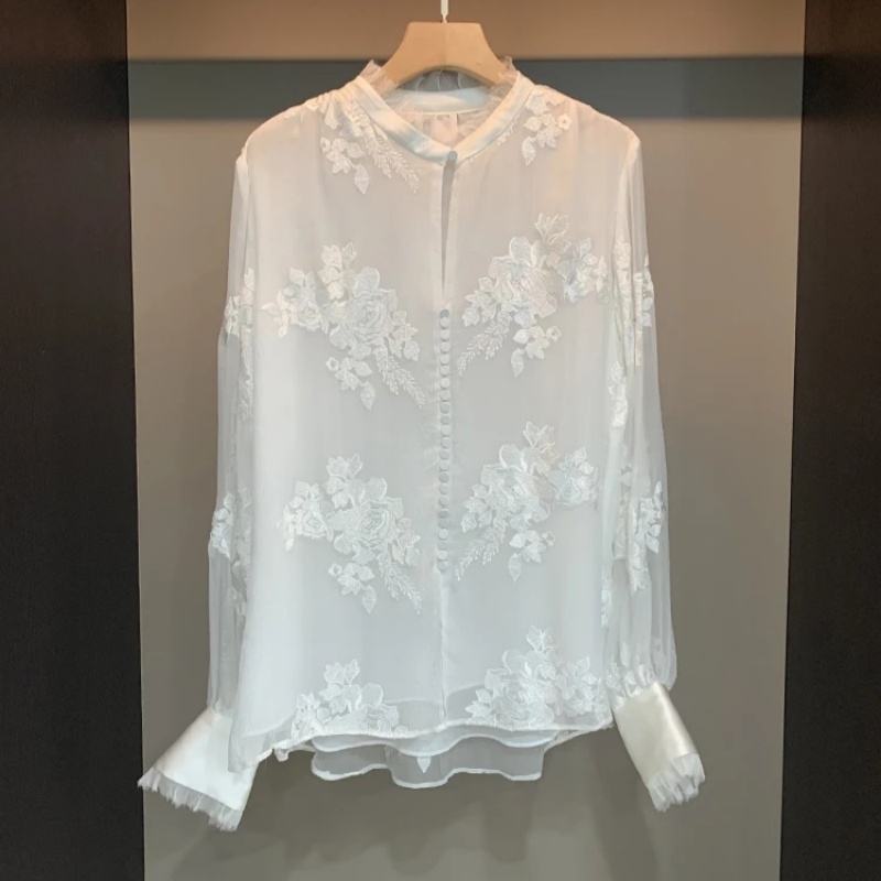Clearance Natural Linen Silk B - Silk Blouse Button ulasan dan harga