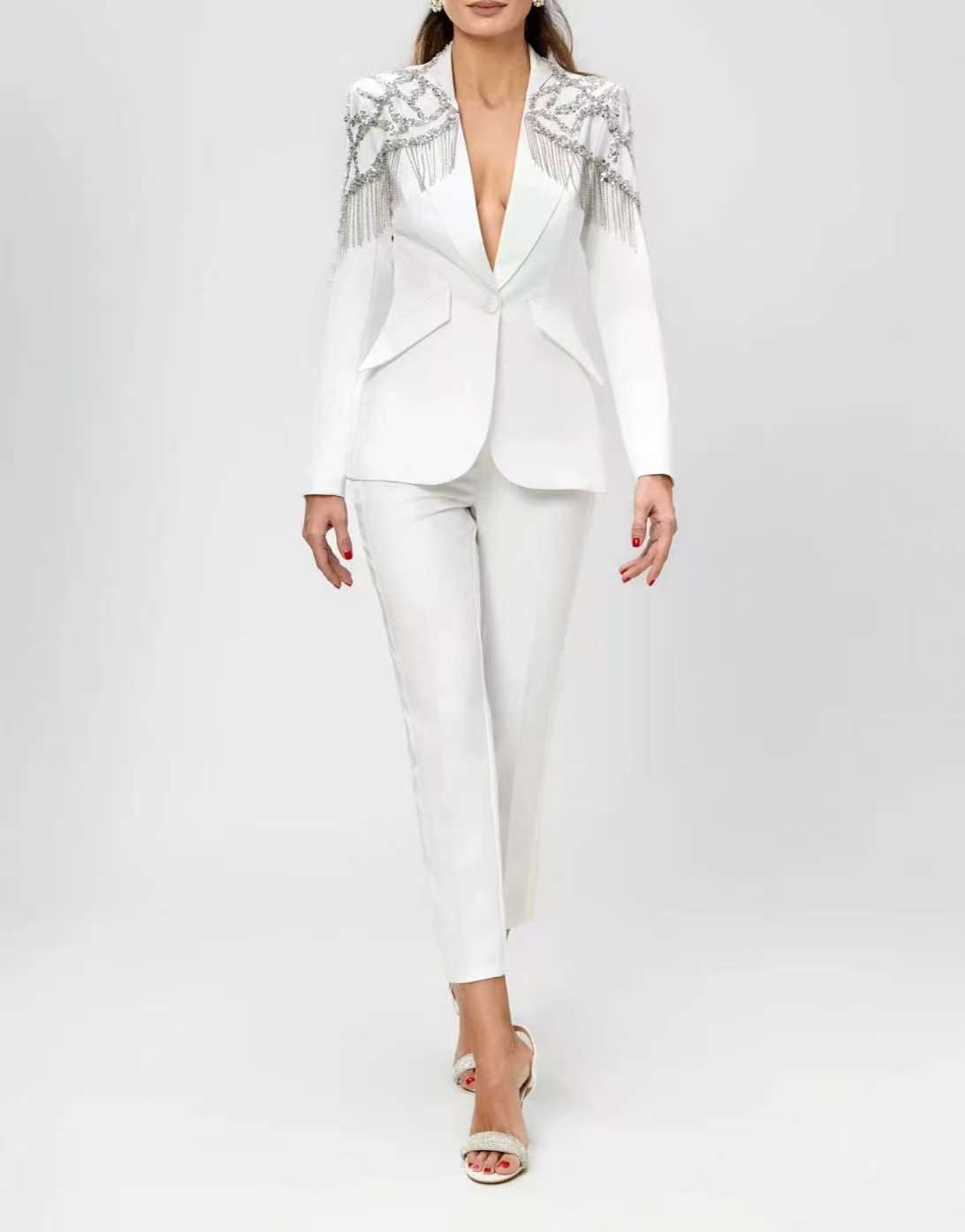 Crystals Beading Women Suit Se - Women'S Formal Wear Tuxedo ulasan dan harga
