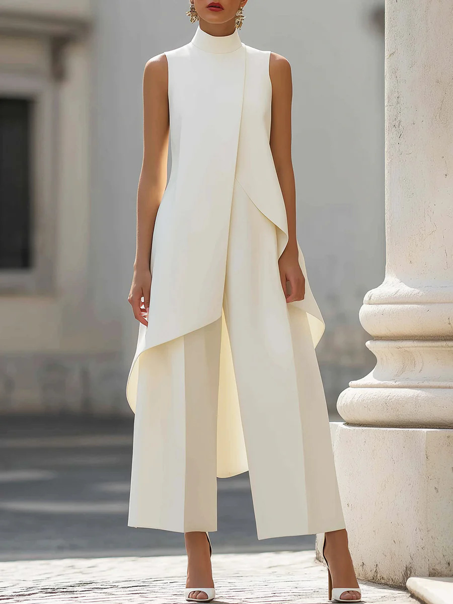 Women Stand Neck Sleeveless La - Women'S Formal Wear With Pants ulasan dan harga