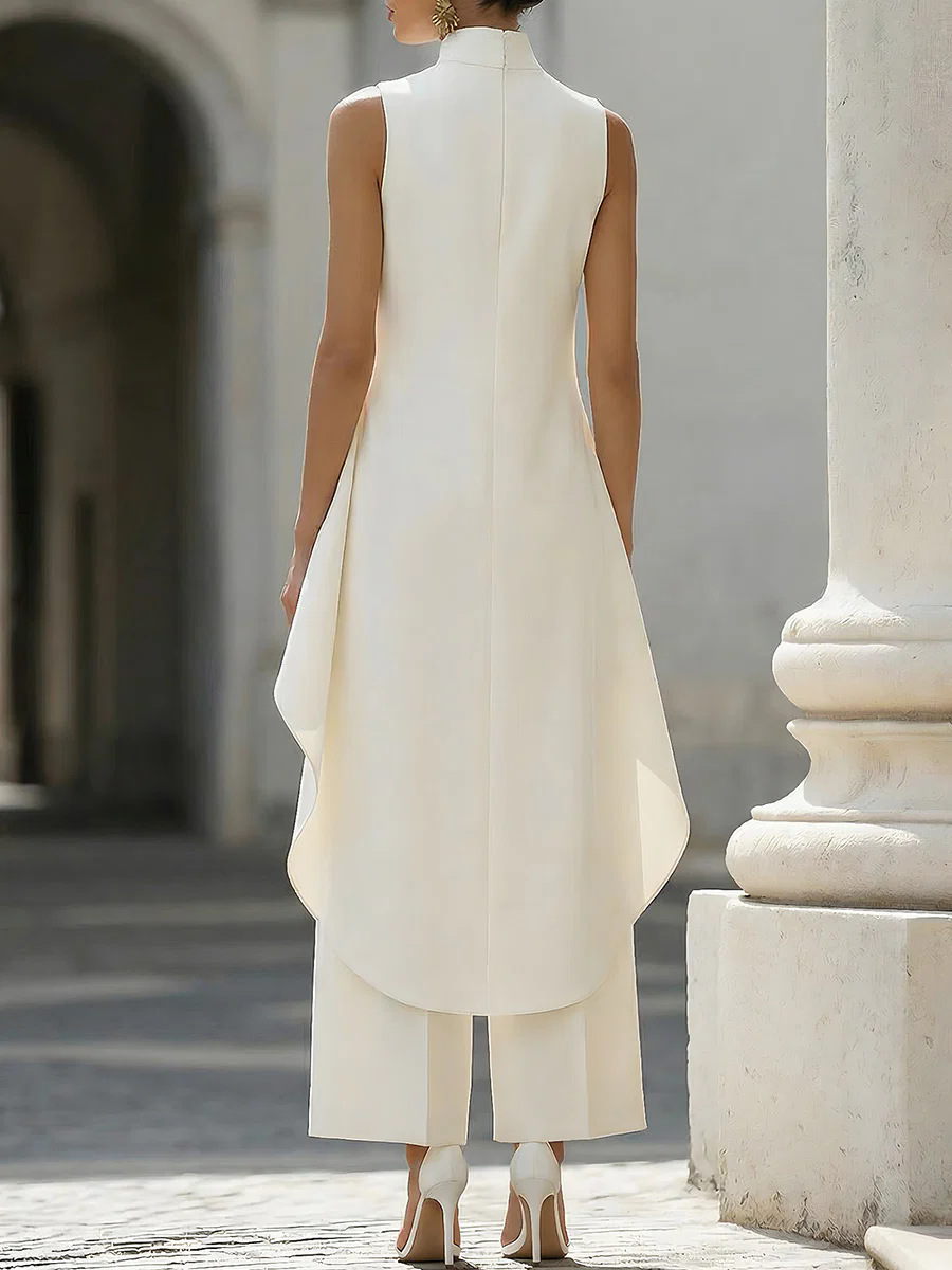 Women Stand Neck Sleeveless La - Women'S Formal Wear With Pants ulasan dan harga
