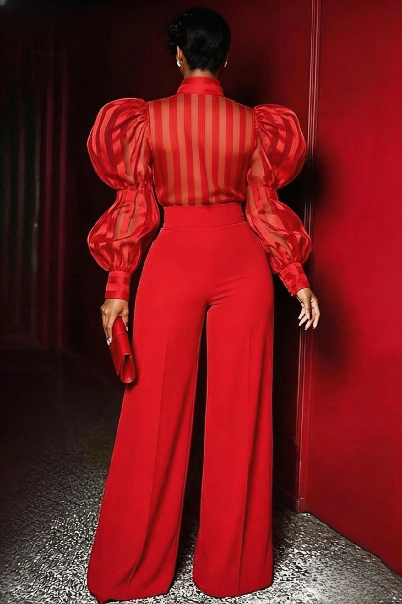 Plus Size Front Seam Wide Leg  - Women'S Formal Wear With Pants ulasan dan harga
