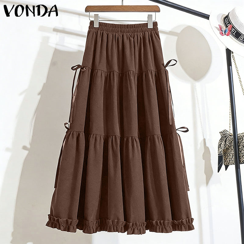 Plus Size 5XL VONDA Women Eleg - Pencil Skirt Midi ulasan dan harga