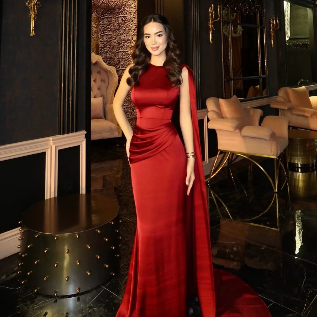 Bella Customized Red Satin One - Women Formal Wear For Graduation ulasan dan harga
