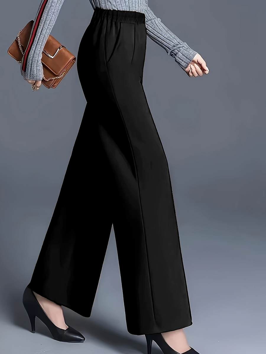 Women High Waist Wide Leg Pant - Women Formal Wear For Plus Size ulasan dan harga