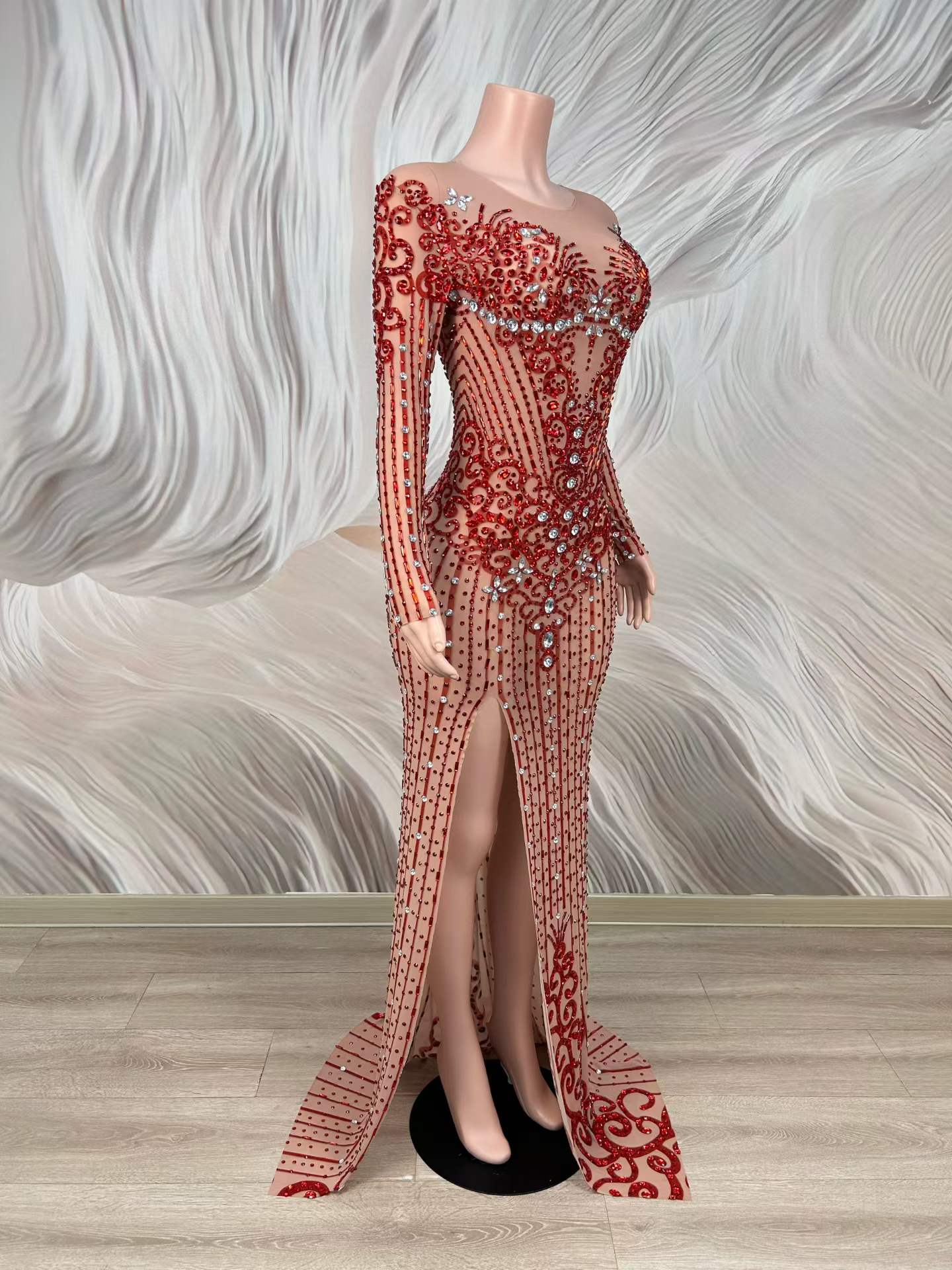 Sexy Crystals See Through Mesh - Women Formal Wear Photoshoot ulasan dan harga