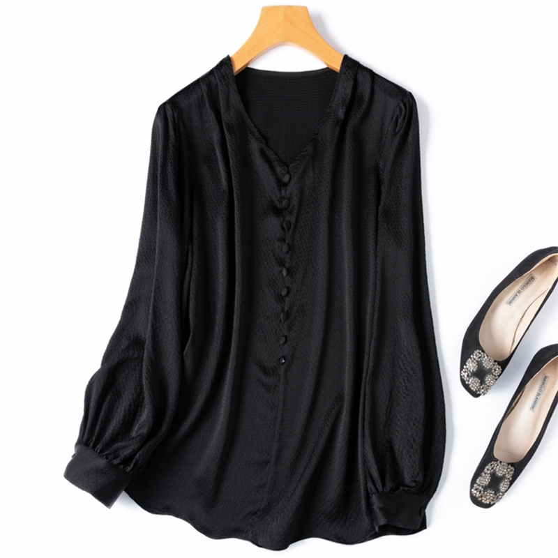 Women Silk Blouse 93% Mulberry - Silk Blouse Button ulasan dan harga