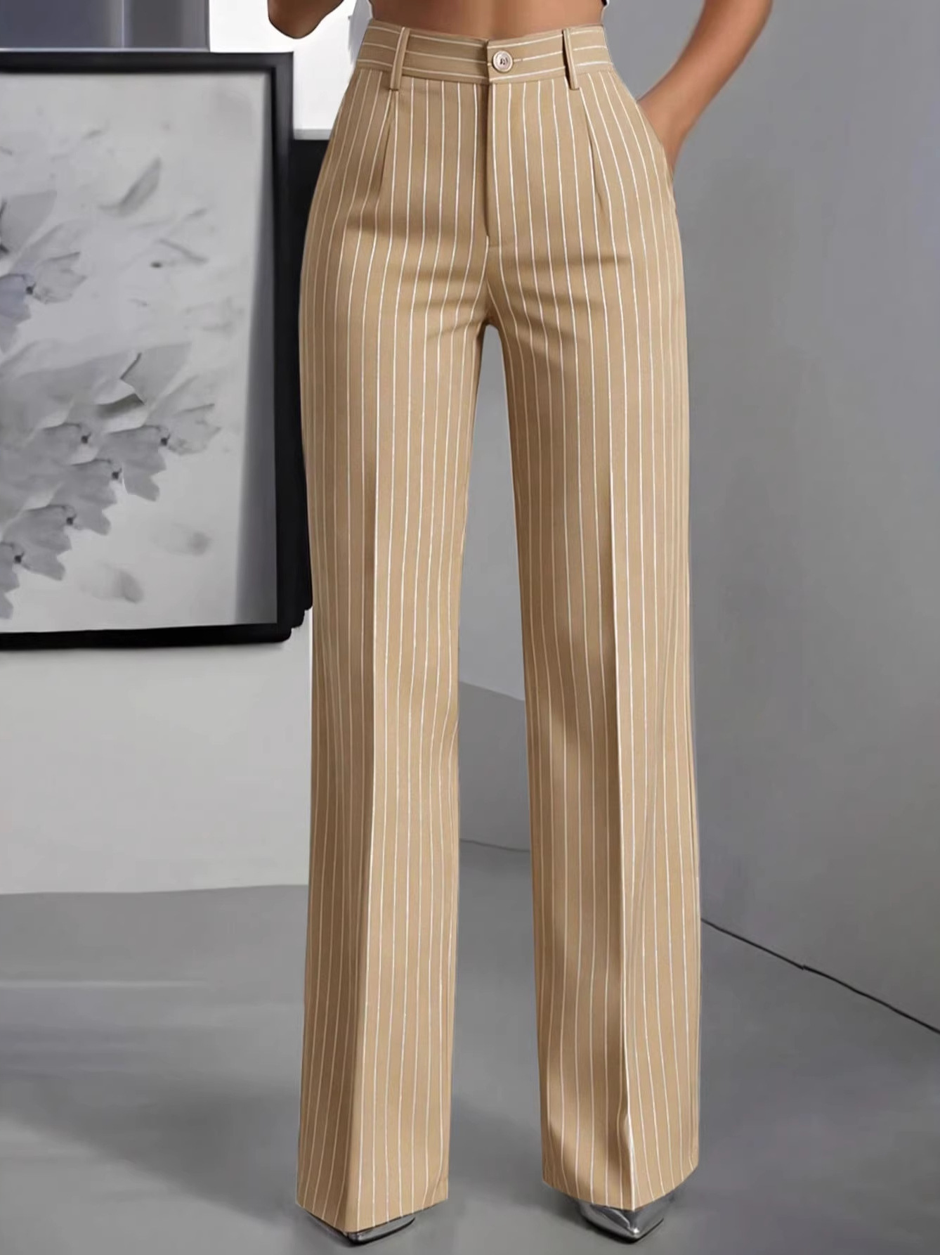 Elegant High Waist Straight Le - Women'S Formal Wear With Pants ulasan dan harga
