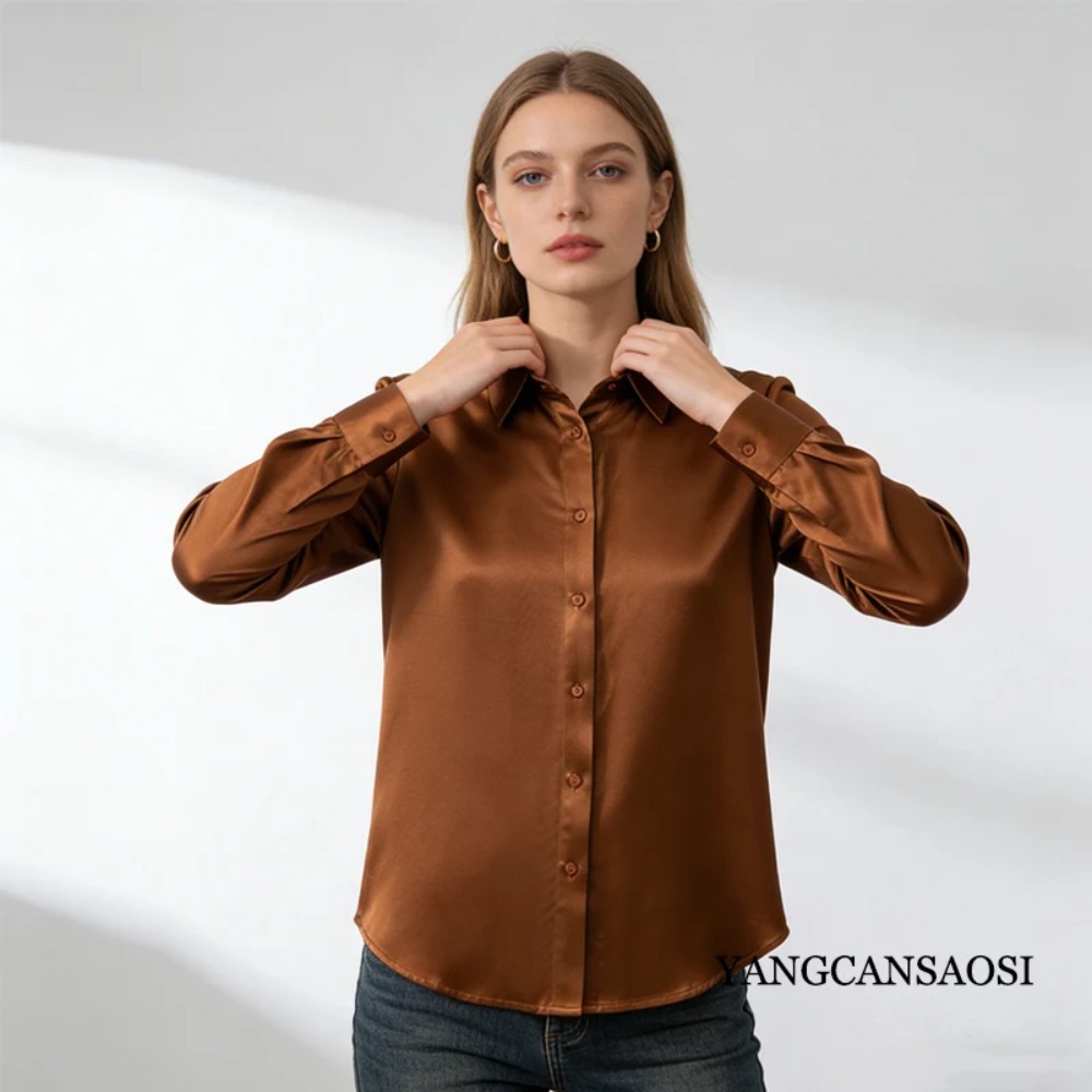 Heavy 35MM 100% Natural Mulber - Silk Blouse Button ulasan dan harga