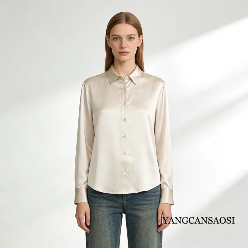 Heavy 35MM 100% Natural Mulber - Silk Blouse Button ulasan dan harga