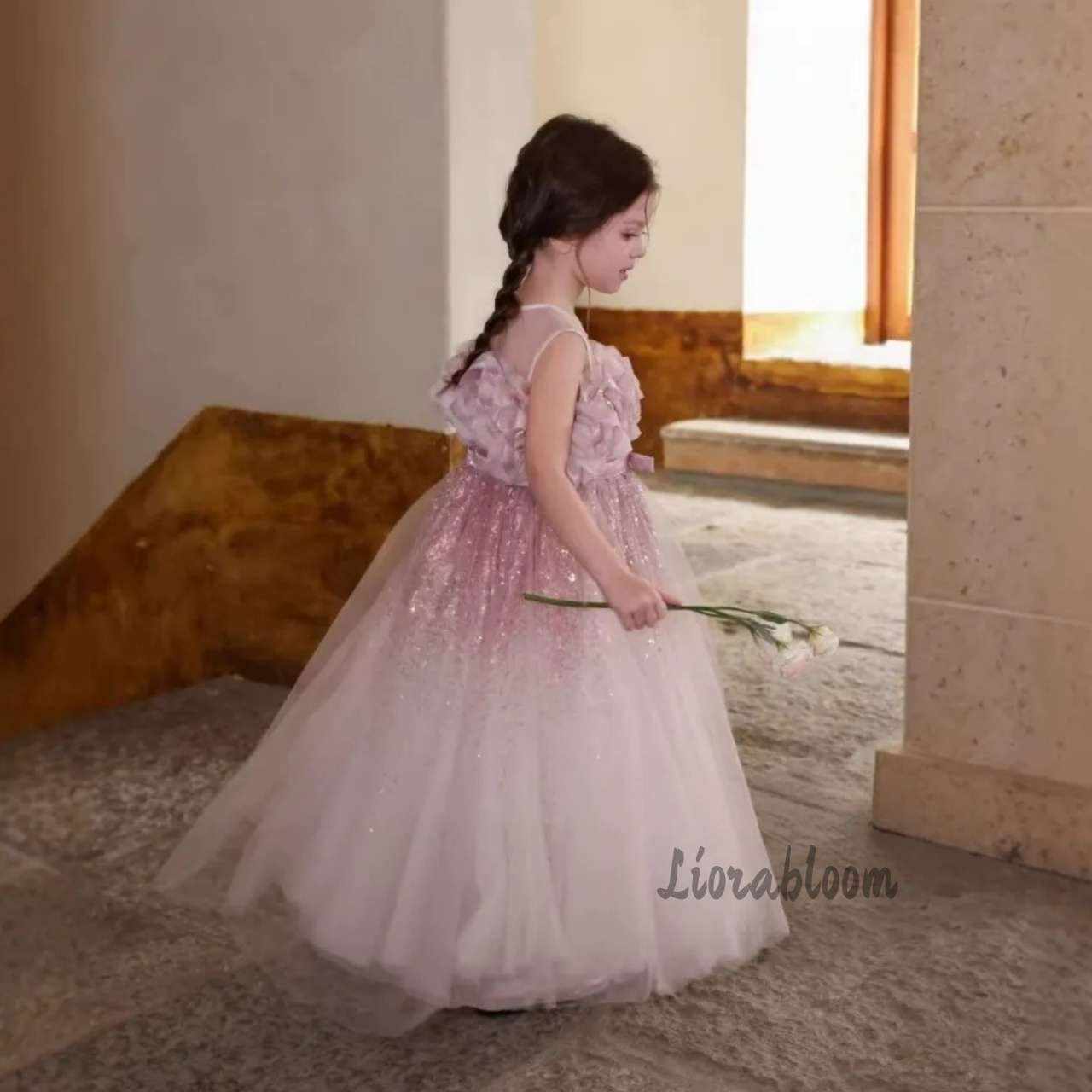 Girls' Pink Wavy Tulle Formal  - Formal Attire Woman ulasan dan harga