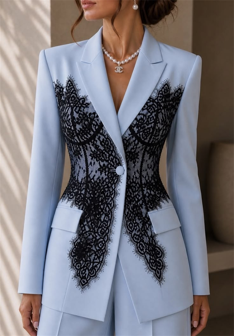 Fashion Blue Women Suits Set 2 - Women'S Formal Wear For A Wedding ulasan dan harga