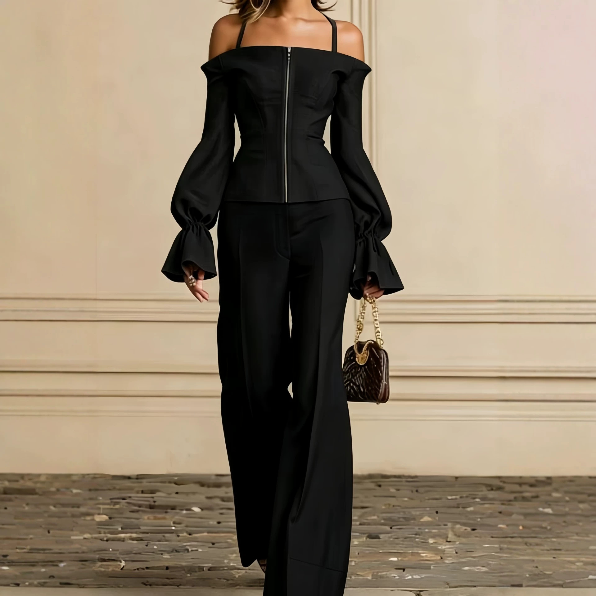 2 Piece Pants Set Women Solid  - Women'S Formal Wear With Pants ulasan dan harga