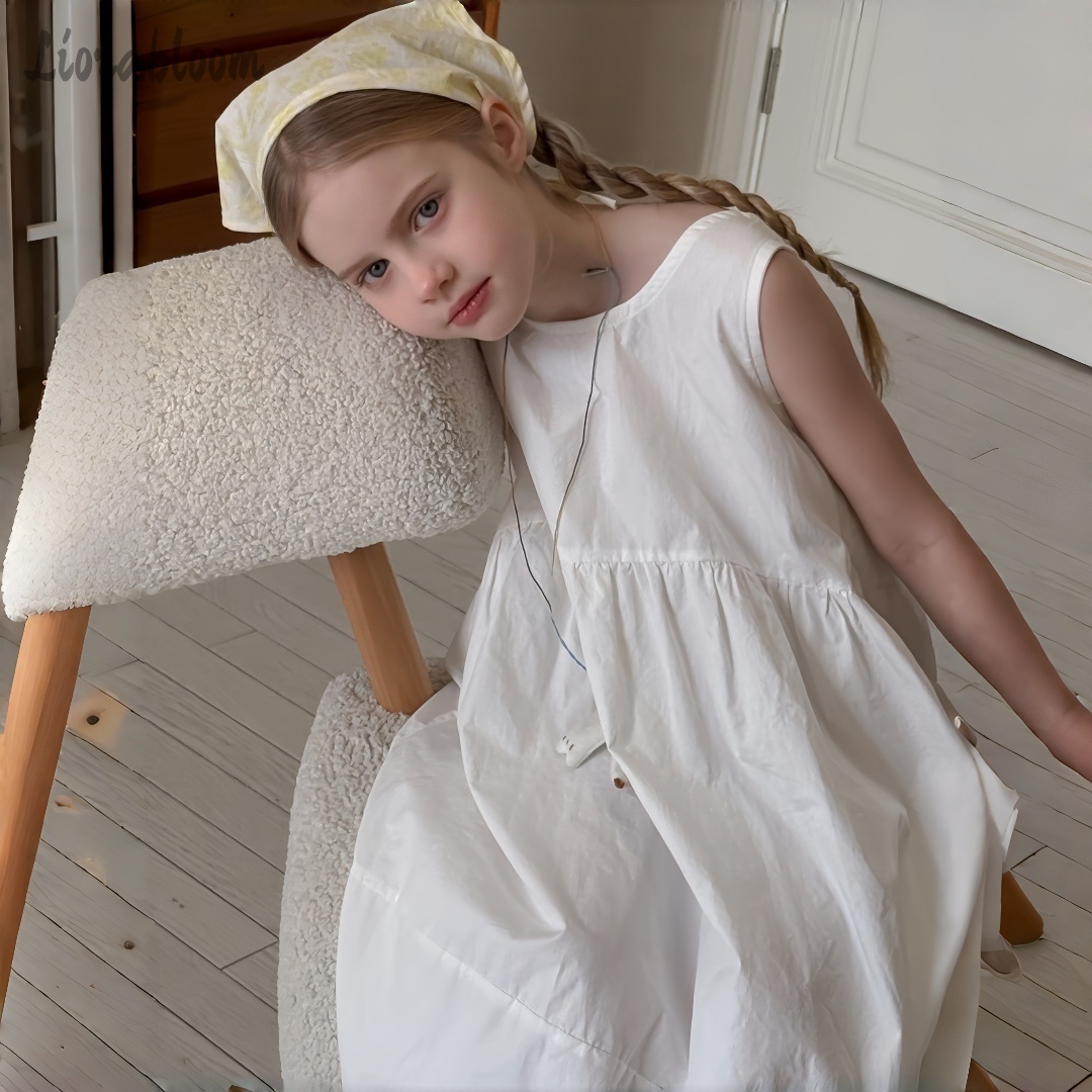 Girls' White Dress Simple Maxi - Formal Attire Woman ulasan dan harga