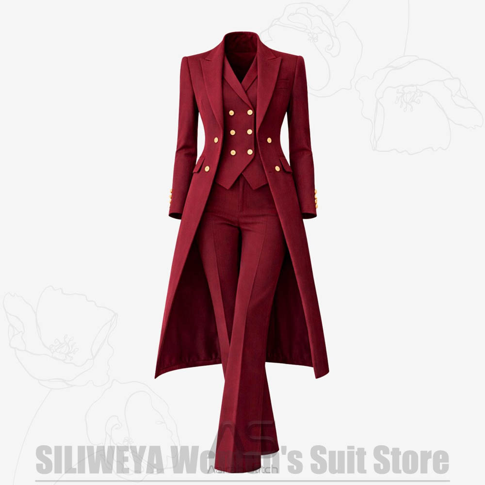 Women's Suit 3 Piece Double Br - Women Formal Wear Pants ulasan dan harga