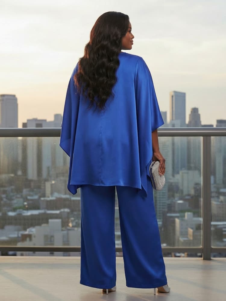 Plus Size Round Neck Cape Slee - Formal Attire Woman ulasan dan harga