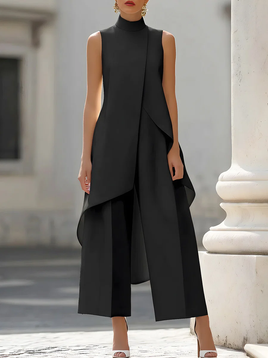 Sleeveless High Neck Asymmetri - Women Formal Wear Pants ulasan dan harga