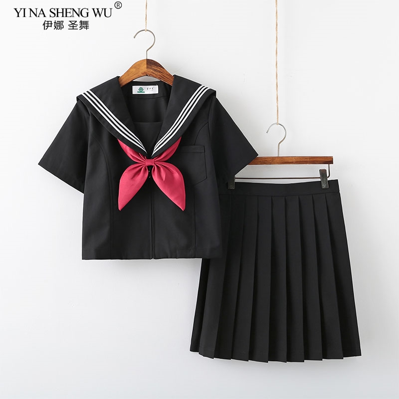 Black White JK Uniform Summer  - Pencil Skirt Midi ulasan dan harga