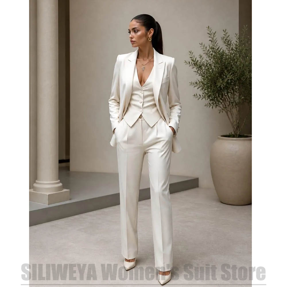 Women 3 Piece Suit Set Blazer  - Women Formal Wear Pants ulasan dan harga